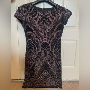 Black/Rose Gold Stunning Cocktail Dress